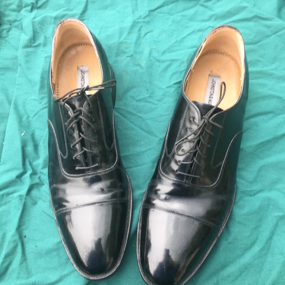 Johnston and Murphy Black Cap toe shoes size 15